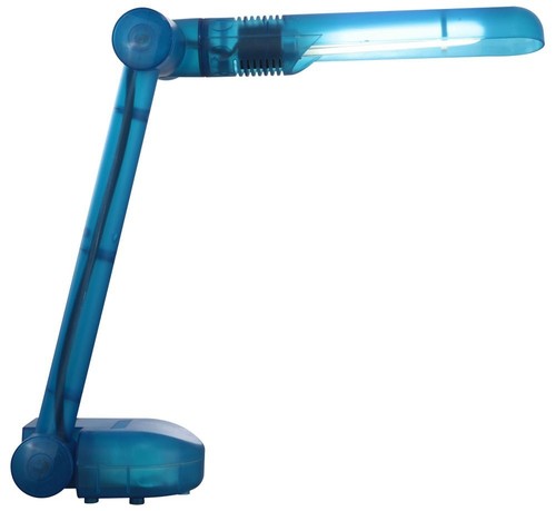 2er Set Tisch Leuchte Büro Licht Lese Steh Lampe Arbeits Zimmer Schalter blau