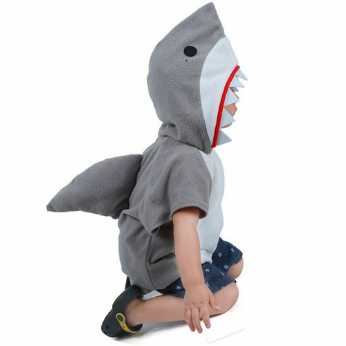 Child Shark Costume Jumpsuit Jaws Girls Boys Fancy Dress Fish Kids Outfit