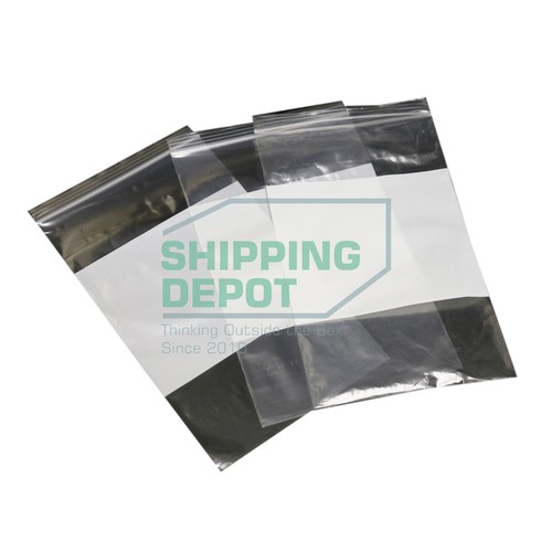 200 Quantity 3x4 Zip Lock White Block 2mil Reclosable Poly Bags 3/" x 4/"