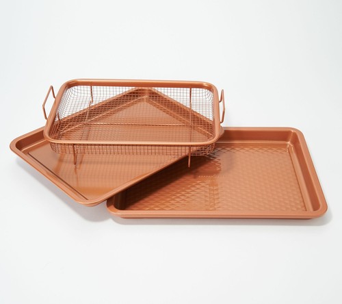 Copper Chef Diamond 9/"x13/" Cookie Sheet /& Medium Crisper Tray
