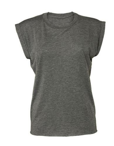Damen Flowy Muscle Tee with Rolled CuffBella