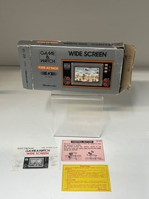 1982 NINTENDO GAME & WATCH FIRE ATTACK Wide Screen NEAR MINT & BOXED