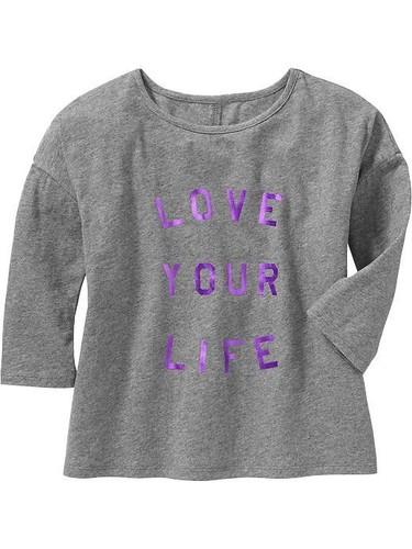 New OLD NAVY Girl/'s Shirt Size 5 6 7 8 10 12 Boxy Top Cotton Tee 3//4 Sleeve Kid