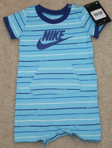 New - Size Newborn 6 Baby Boys Nike Sportswear Summer Romper 3 Blue 9 mo
