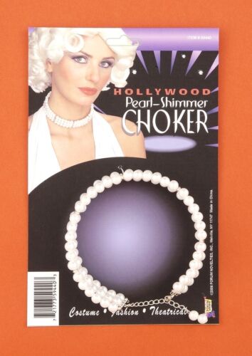 MARILYN HOLLYWOOD 3 ROW PEARL-SHIMMER GLAMOUR CHOKER ROARING 20/'S HIGH SOCIETY