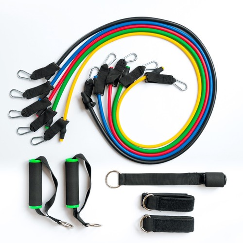 11 PCS Resistance Bands Set Full Bands Workout Premium Quality Fitness Equipment