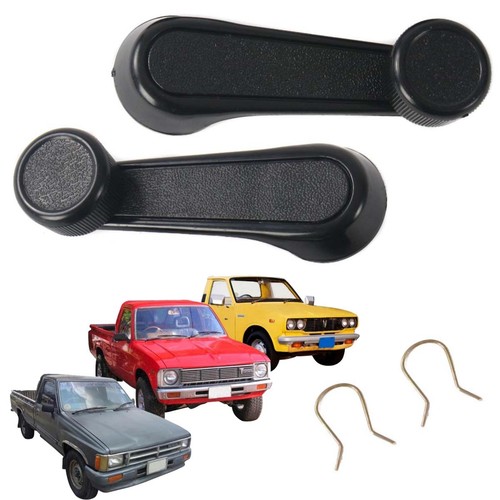 Pair Windows Winder Handle Crank Black Fits Toyota Hilux Pickup 1972-1988
