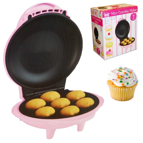 Nouveau rose électrique 7 Mini Cupcake Muffin Maker ANTI-ADHERENTE