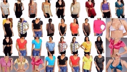 Lot 30 Pcs Wholesale Womens Blouses T Shirts Tops Shrug Bolero Fashion S M L XL