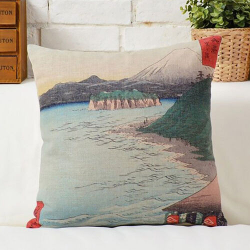Japan Scenery Cushion Cover Mount Fuji Home Decor Cojines Sofa Square Pillowcase 