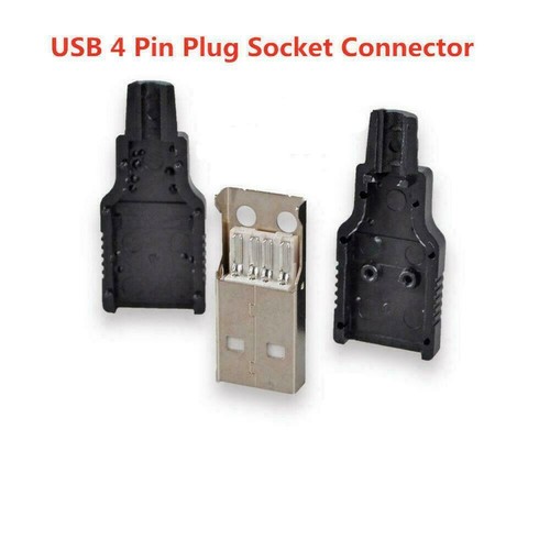 Type A Male USB 4 Pin Plug Socket Connector With Black CoverRe Plastic R4H6