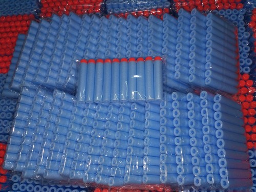 100x Bullet Darts For NERF Kids Toy Gun N-Strike Round Head Blasters #S Sky Blue