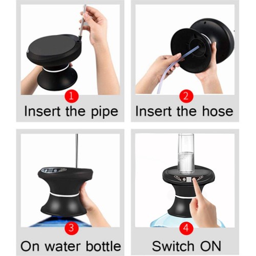 AUGNB Electric Water Dispenser Drinking Bottled Pump USB Portable With Tray