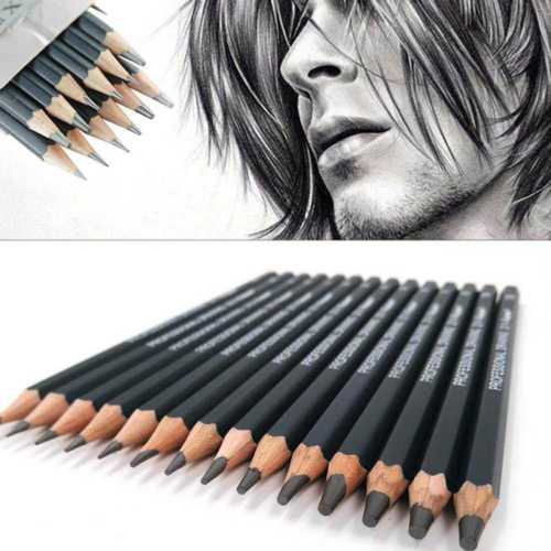 14x Charcoal Artist Sketch Graded Pencils Sketching/&Drawing 6B-6H Writing Useful
