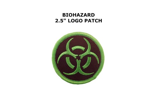 BIOHAZARD SYMBOL embroidered iron-on PATCH ZOMBIE GREEN new TOXIC WARNING DANGER