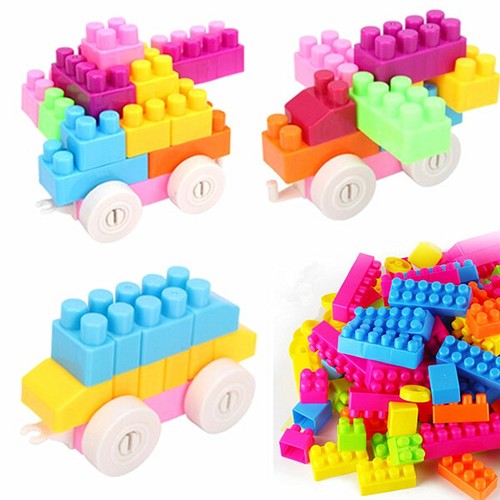 80Pcs Plastic Kid Children Puzzle Educational Building Blocks Bricks Toy