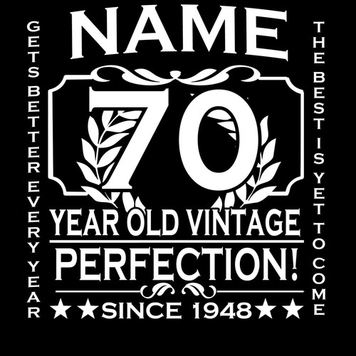 70th Birthday T-Shirt Ladies Cut Add Name Personalise Change Year Gift Idea Girl