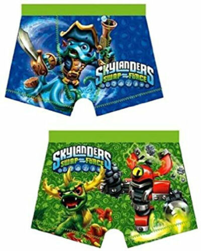 Skylanders Swap Force Verde y Azul Boy/'s Boxer Shorts 1 X Par
