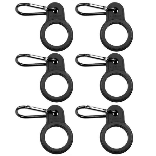 6pc Silicone Water Bottle Carrier Hiking Bottle Holder Clip Hooks with Carabiner