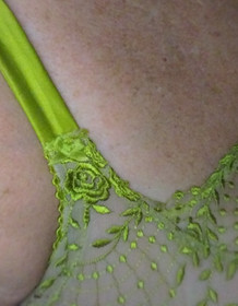 VTG 44G DITA VON TEESE VEDETTE BURLESQUE PIN UP SATIN SHEER OPAQUE LUX BRA UW NE