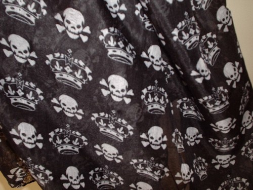 Goth Nero /& Bianco Teschi /& Crowns Pareo//Scialle//Avvolgere//Sciarpa Avvolgente Da Spiaggia LOTTO N