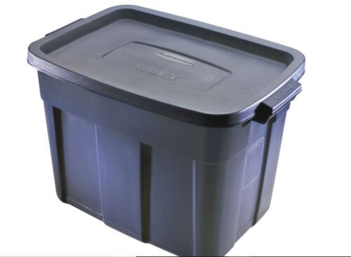 18 Gal 6 ct Rubbermaid RoughNeck Tote STORAGE BOX CONTAINER Blue