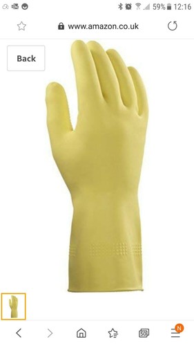12 Pairs Ansell Marigold Thick Heavy Duty Yellow Latex Rubber Gloves Size 7