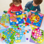 AMOSTING Button Art Color Matching Mosaic Pegboard Early Learning Educational To