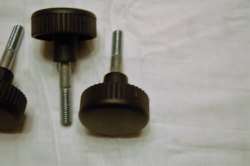 Qty of 10 Black Plastic Round Knob with 3//8/"-16 1-3//4/" Stud
