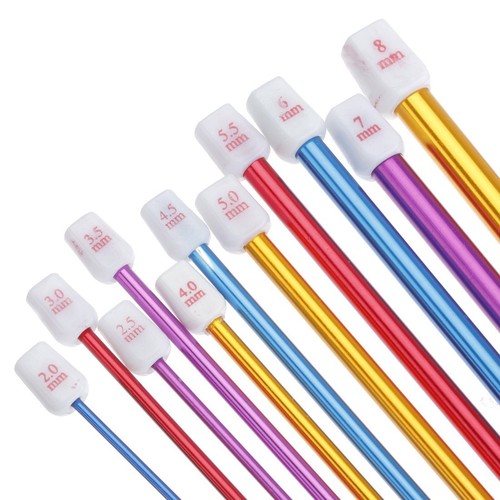 11X 10.6/" Multicolour Aluminum Crochet Hook Knit Needles Set 2-8mm KT