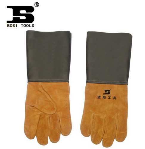 BOSI 100/% Top Layer Leather Exquisite Durable Antistatic Welding Glove