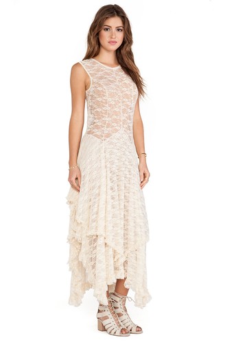 NWT $98 Free People French Courtship Lace Dress Tea Ivory