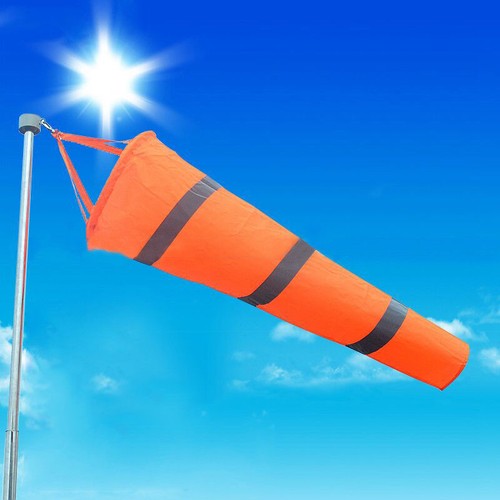 0.8M//1M Airport Windsock 30/" Long Outdoor Wind SOCK W// Reflective Belts Grommet