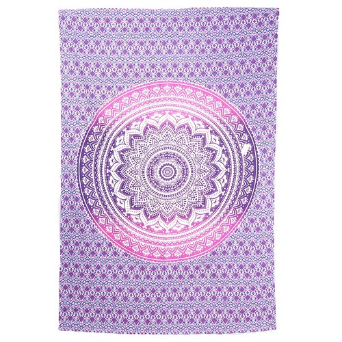 Purple Ombre Bohemian Mandala Tapestry Twin Indian Wall Hanging Throw Bedspread