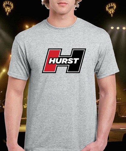 Hurst Equipped Logo Black T-Shirt Grey Tee Men Size S to 3XL