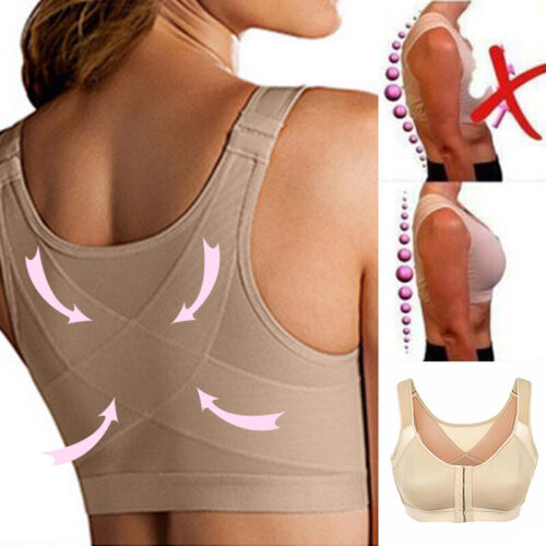 Women/'s Posture Corrector Front Closure Wireless Back  Support Lift up Yoga Bras