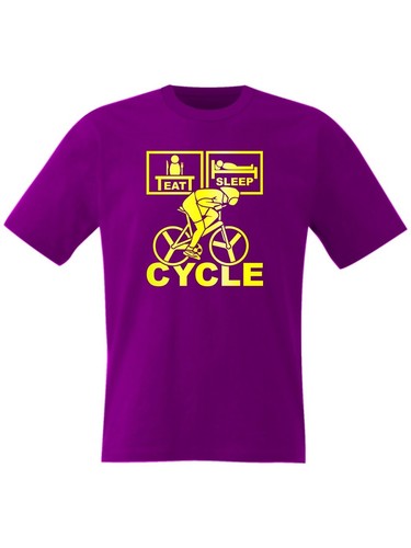 Fluorescent Print Size Age 3 to 15 Kids Eat Sleep Cycle T Shirt Bike Bicycle