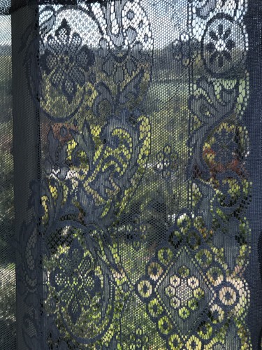 Laura Ashley Victorian style cotton lace curtain panel 36/"by 36/" Jessica Ready