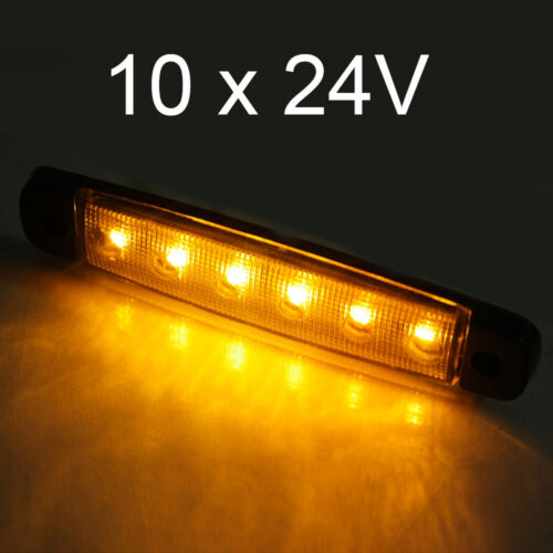 10 x 6 LED 24V Seitenmarkierungsleuchten Umrissleuchte LKW Positionslicht Orange
