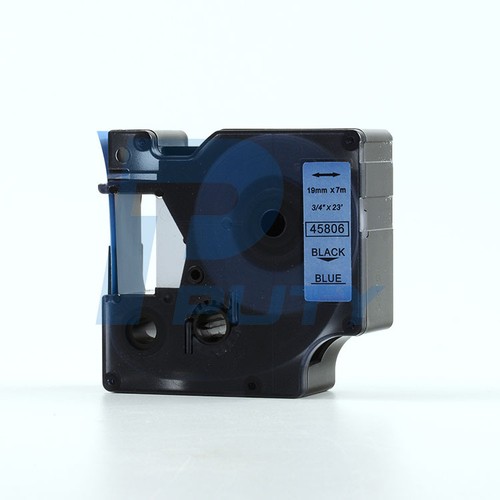 2PK Compatible for DYMO D1 45806 Black on Blue Addhesive Label Tapes 19mm x 7m