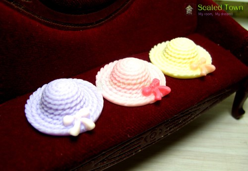 3 Dollhouse Miniature Lady Formal Top Hat Cap 1:12 Clothing Accessory Shop Decor