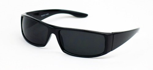 Cholo Wrap Sunglasses Gangster Black Super Dark Lens OG LOC Lowrider Style 22SD