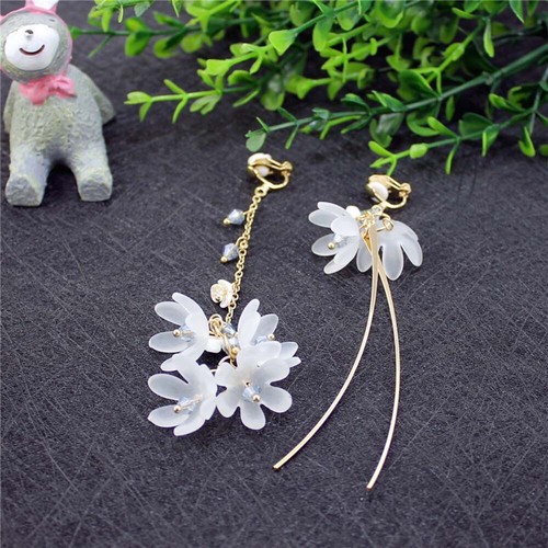 Acrylic Ethnic Fashion Flowers Tassel Drop Dangle Earrings Jewelry For Women