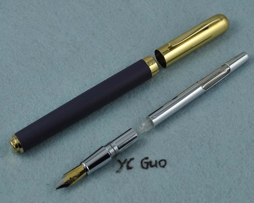 Vintage Hero 395 Grey Fountain Pen Fine Nib Made in 1990s