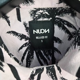 Nuon Shirt Mens Small Purple Tropical Button Up Short Sleeve Collared 12033