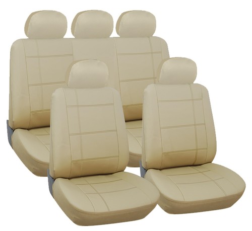 SSANGYONG KORANDO SPORT Full Set Leather Look Beige Seat Covers Protectors