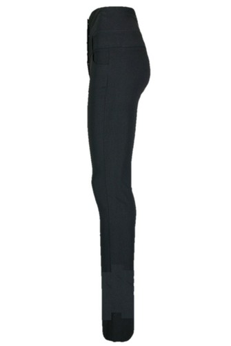 Ladies Womens High Waist Black Trousers School Work Skinny Pants Stretchy