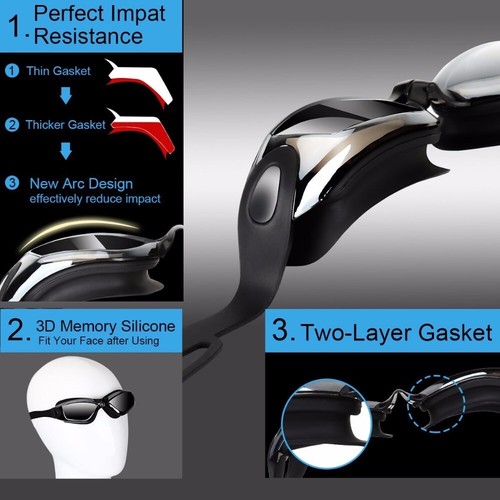 The Elite Professional HD Anti-Fog Swim Goggles