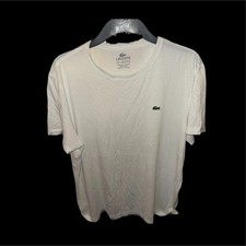 Lacoste White 100% Pima Cotton T-Shirt Men’s Size 6 XL UK