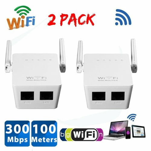 2x Universal WiFi Range Extender 300Mbps Wireless-N AP//Repeater//Router MY